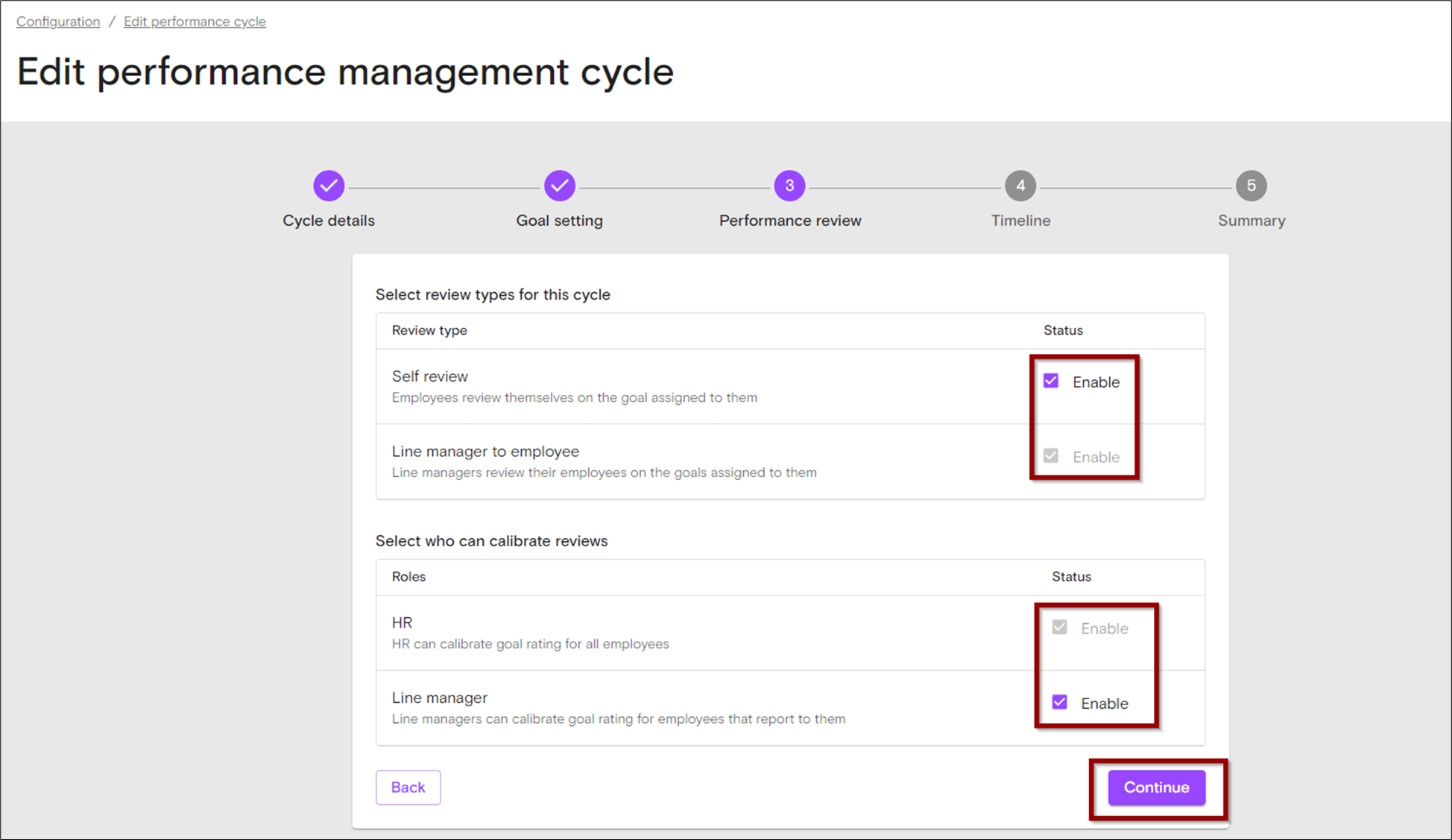 How to Set up a Goal-based review cycle – English