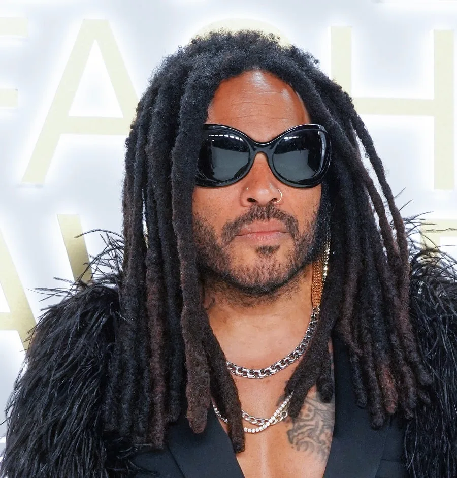 Black Celebrity Lenny Kravitz With Beard