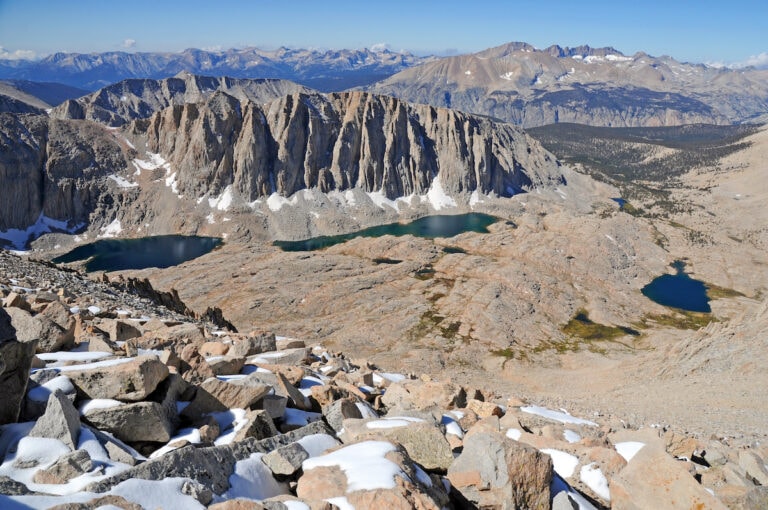 The view from the summit of Mt. Whitney the tallest mountain in the Lower 48