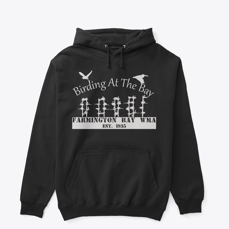 Birding at the bay black hooded sweatshirt