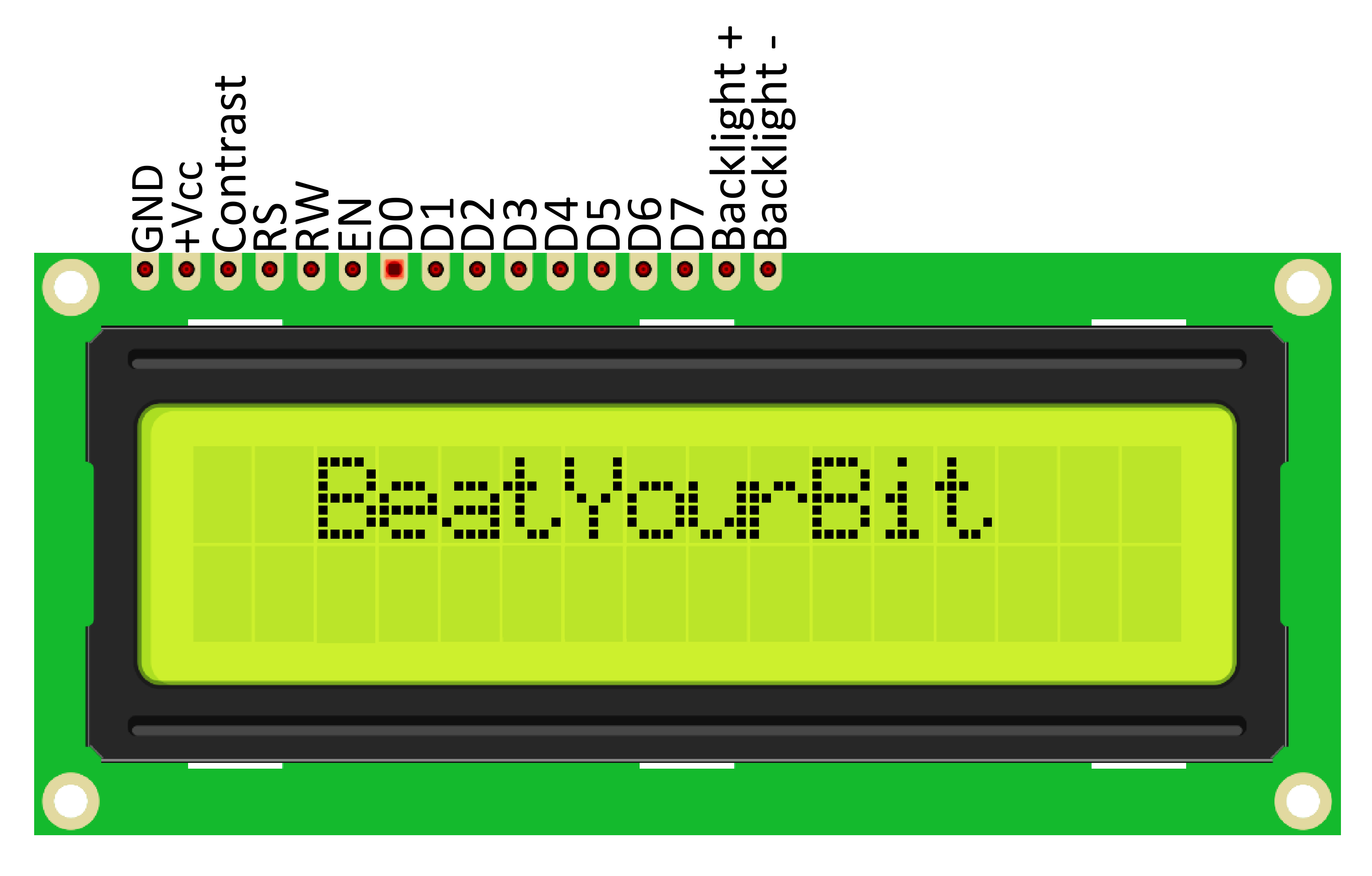 I2C LCD Arduino Pinout