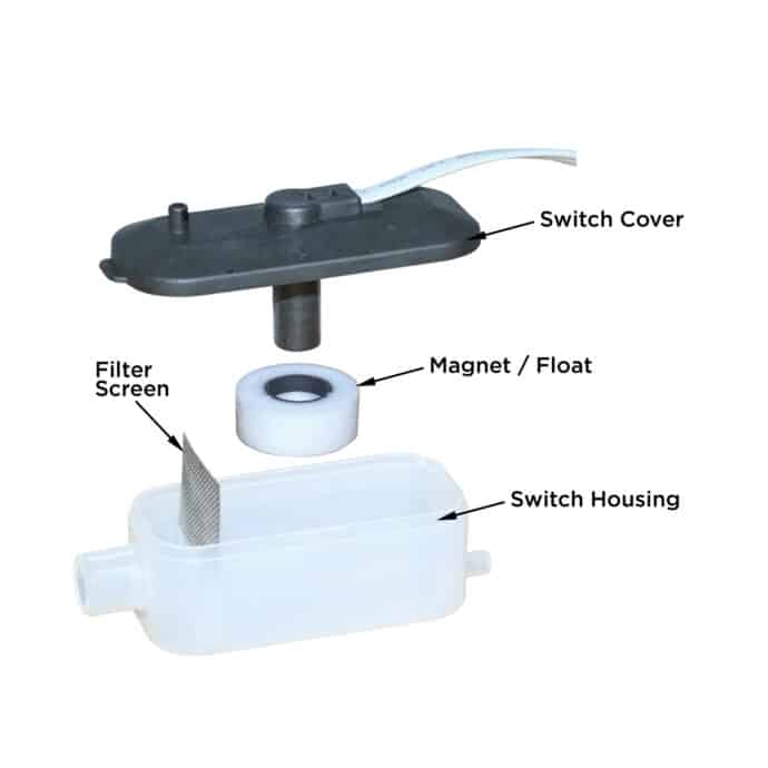 MS601ULQ mini split condensate pump exploded view