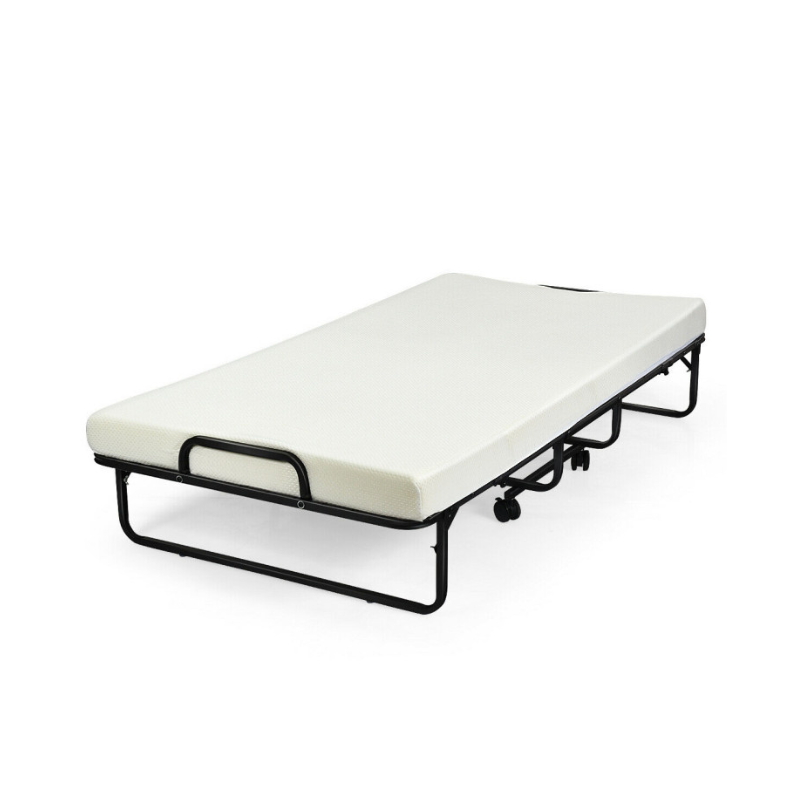 Folding Bed in Heavy Duty Steel with Memory Foam Mattress – Bedfolds