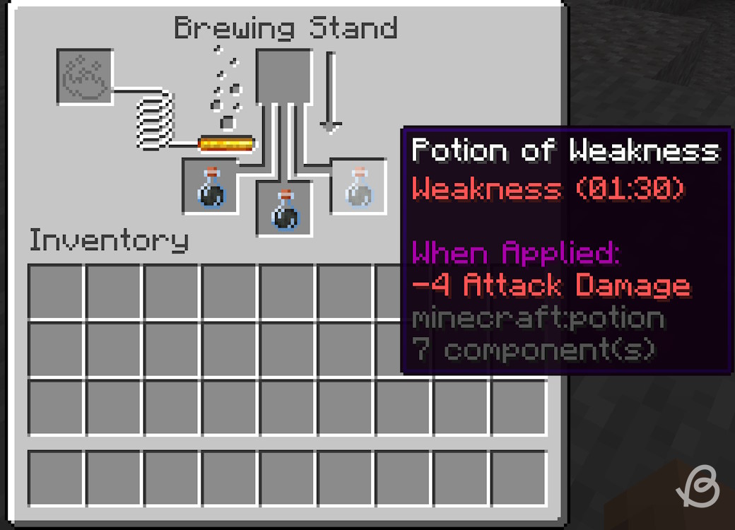 Potions of weakness in Minecraft