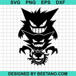 Pokemon Gengar SVG, Ghostly Trio Pokemon SVG, Gastly Trio SVG