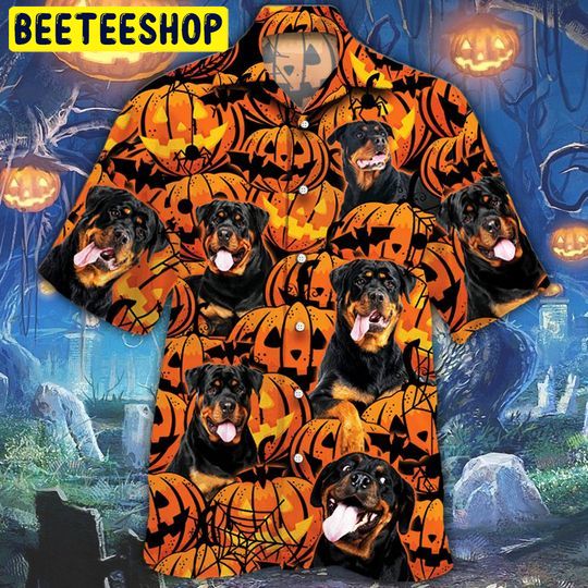 Rottweiler Dog Lover Halloween Pumpkin Trending Hawaiian Shirt