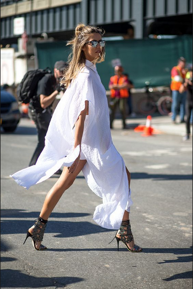 long white shirt dress