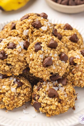 A plate of banana oatmeal cookise