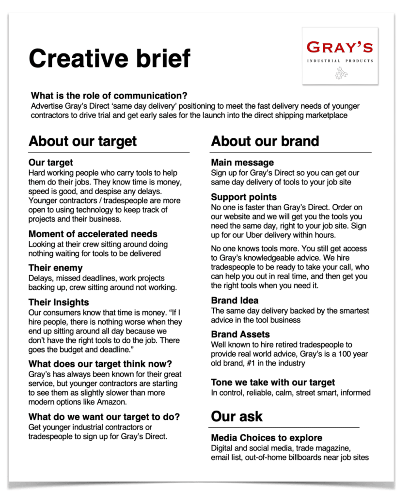 Creative Brief for an Industrial B2B brand