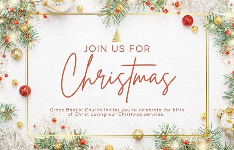 Join us For Christmas Church Invitation Card - Order today!