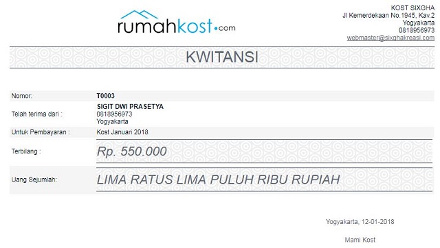 5 Contoh Kwitansi Sewa Kost yang Benar. Bisa Dibuat Sendiri! image.