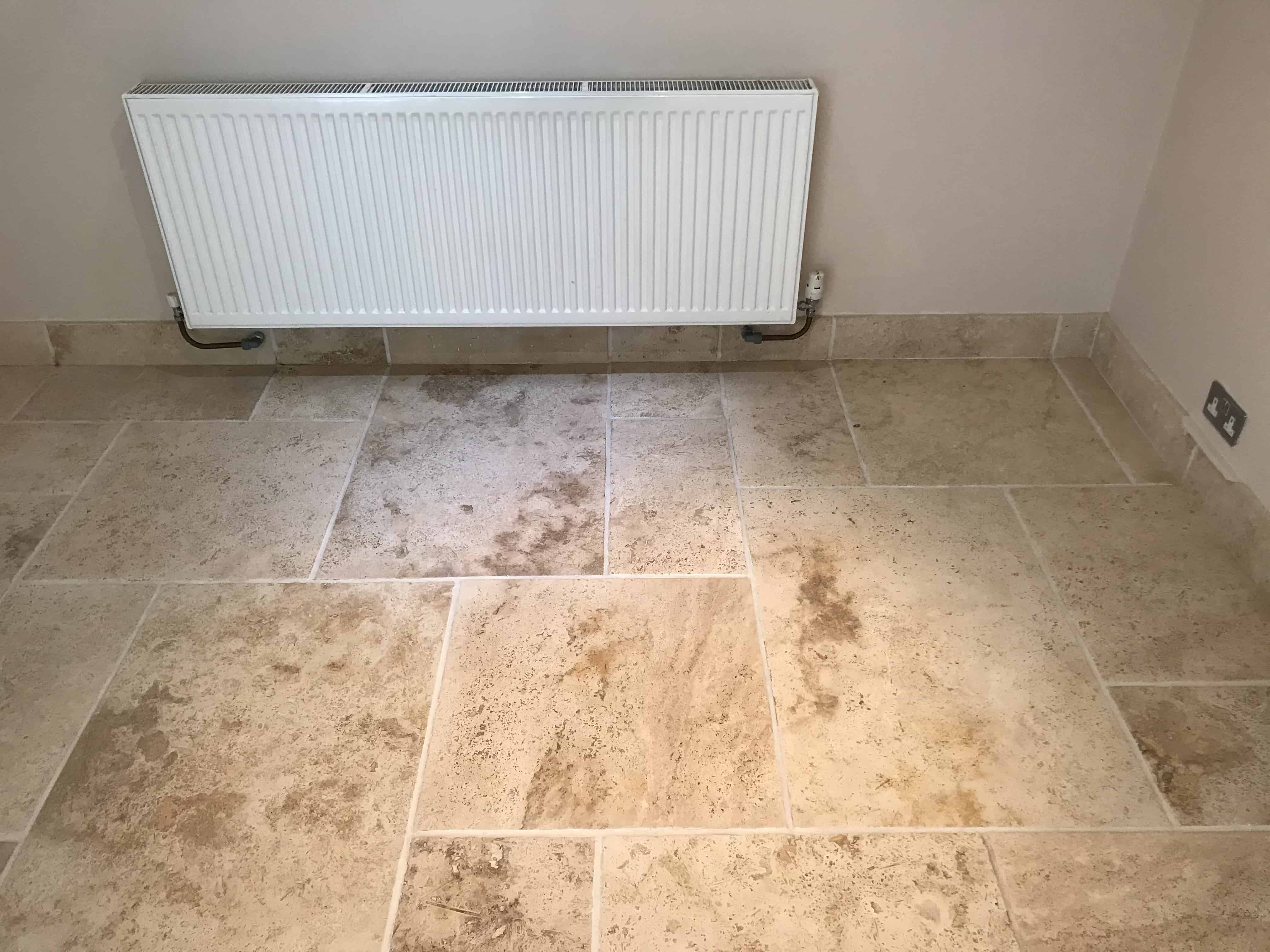 Travertine Floor After Red Wine Stain Removal Swallowfield Reading