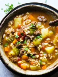 instant pot hamburger soup with barley