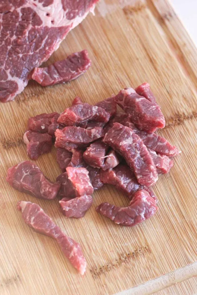 sliced round beef steak