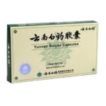 Box of 16 yunnan baiyao capsules, with chinese and english text.