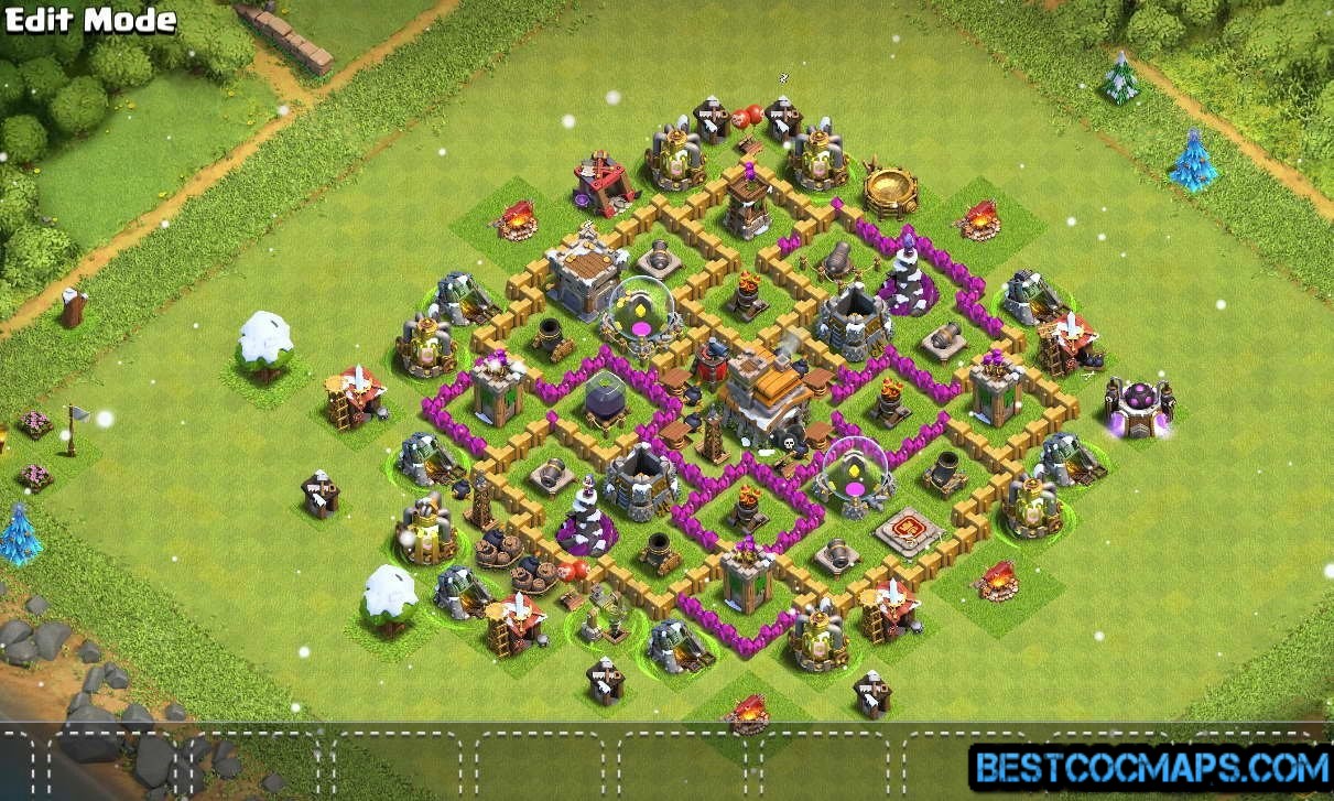 town hall 7 defense base