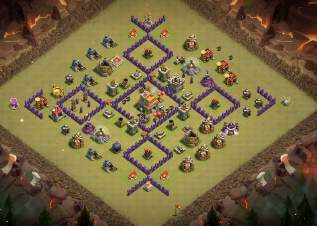 th7 war base clan castle center