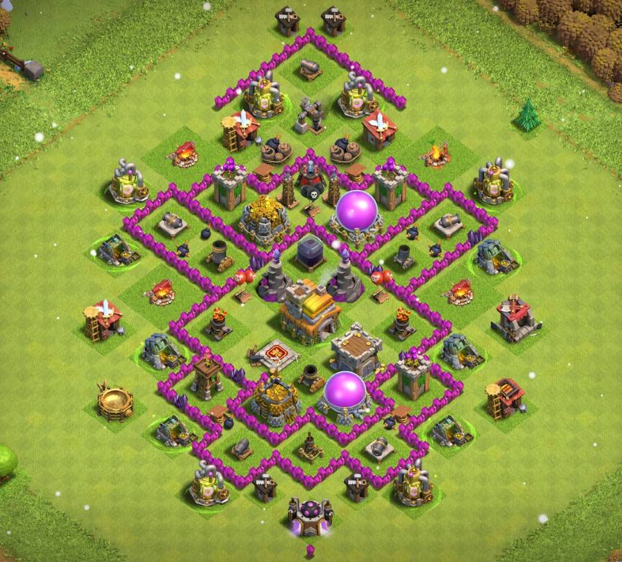 town hall 7 war base anti 2 star