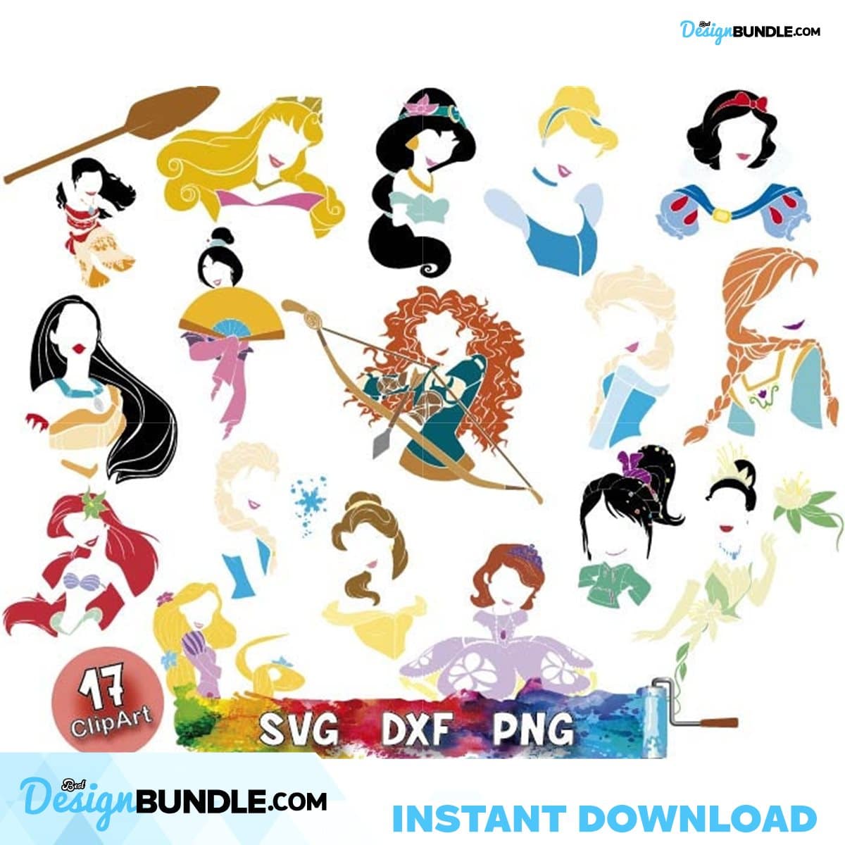 Disney Princess Bundle Svg, Disney Princess Svg, Princess, File For ...