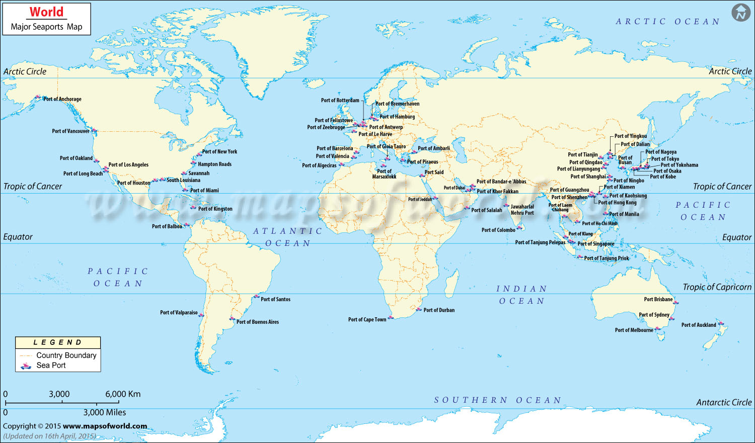 World Sea Ports Map Sea Port Sea Map World Geography Map - Bank2home.com