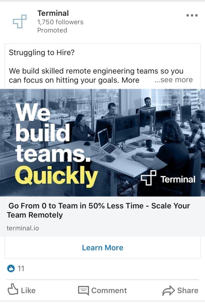 terminal linkedin ad example