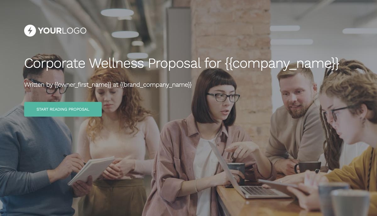 Corporate Wellness Proposal Template - Visually attractive cover