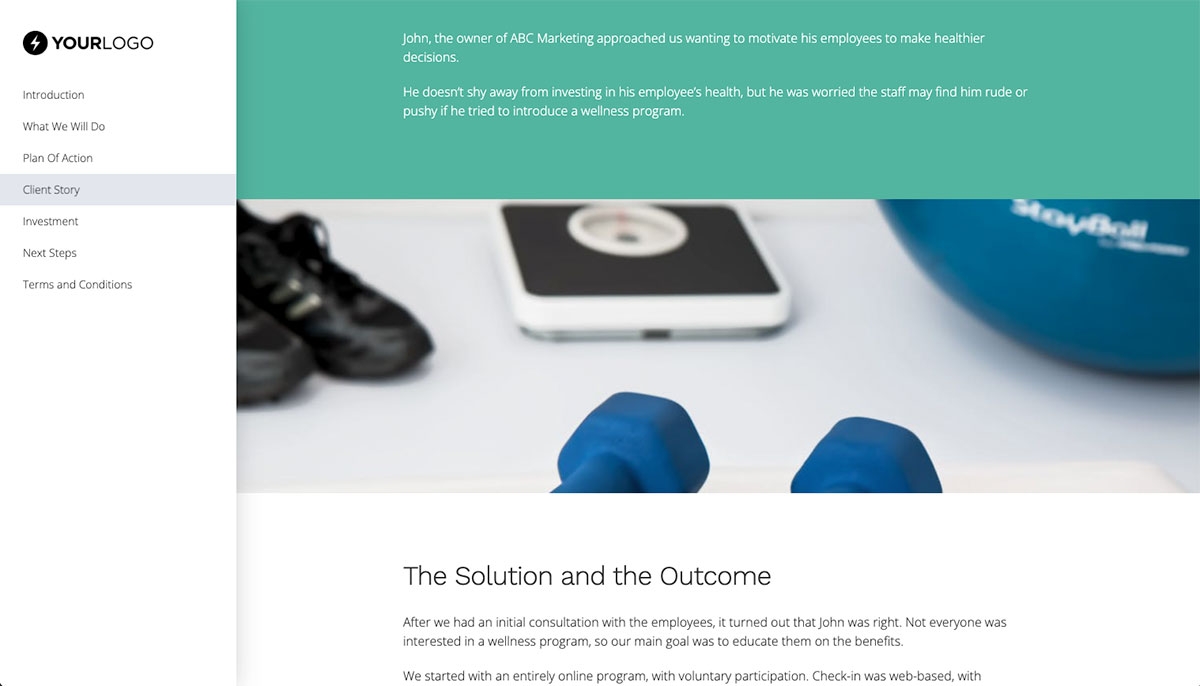 Corporate Wellness Proposal Template - Case study example