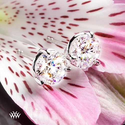 beautiful 3 prong martini diamond ear studs buy from whiteflash