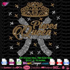 Pisces queen crown symbol rhinestone svg cricut silhouette