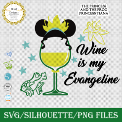 Princess Tiana wine glass, Tiana Princess svg, frog svg, disney princess svg, princess martini svg, bacherolette svg, princess and the frog svg, wine svg, disney svg