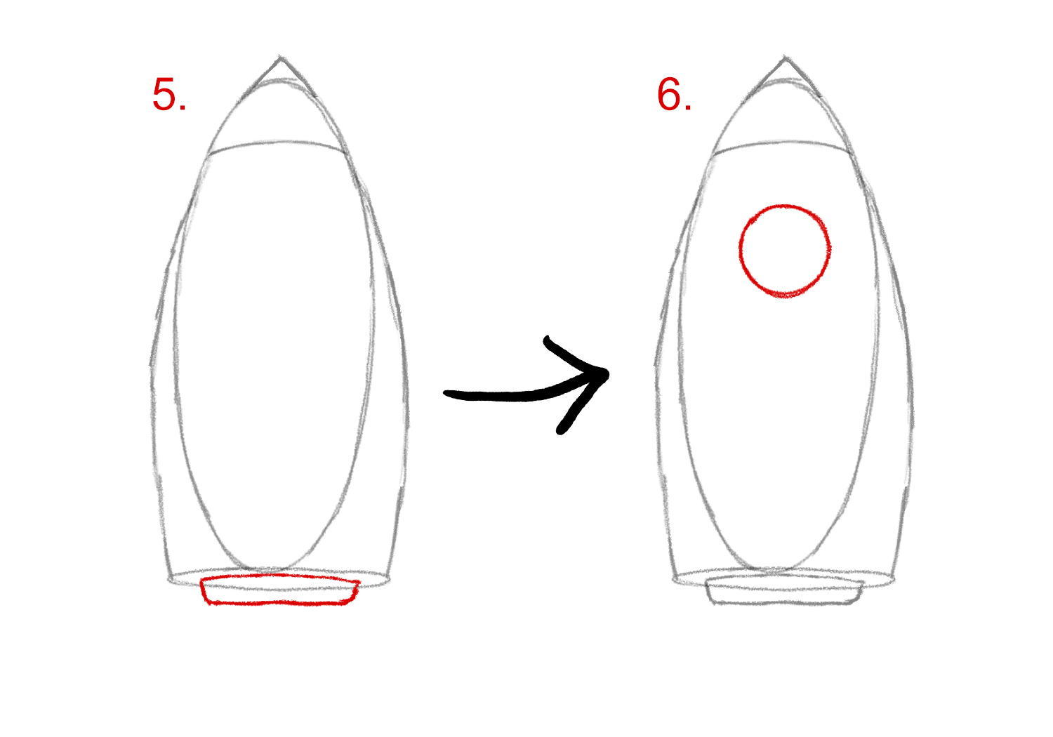 Draw the rocket exhaust nozzle and window