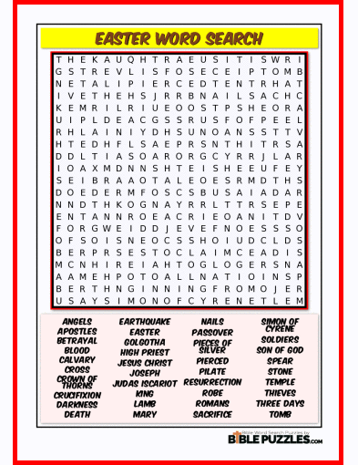 Free Printable Bible Easter Word Search - Templates Printable