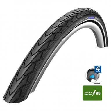 Marathon Racer clincher band - 20x1.50 inch - RaceGuard - reflecterende strepen - zwart