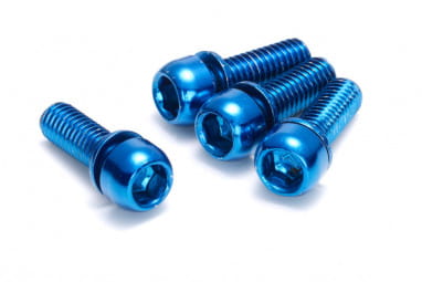 Juego de tornillos para freno de disco M6 x 18mm - 4 piezas - azul