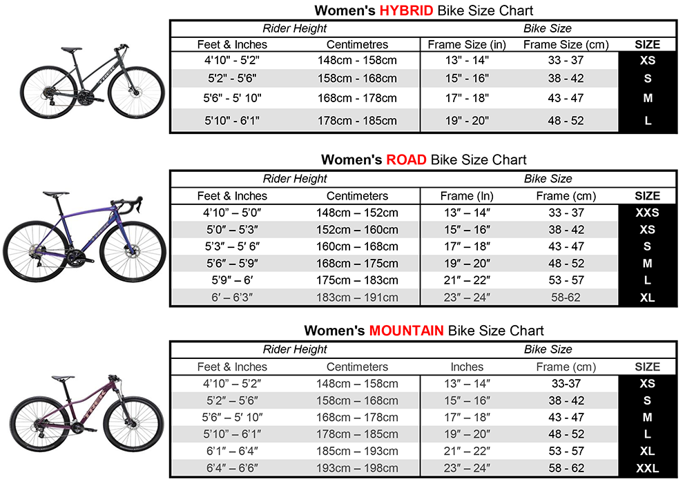 Road Bike Size Chart Female | rededuct.com