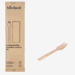 Wooden fork and napkin kit...