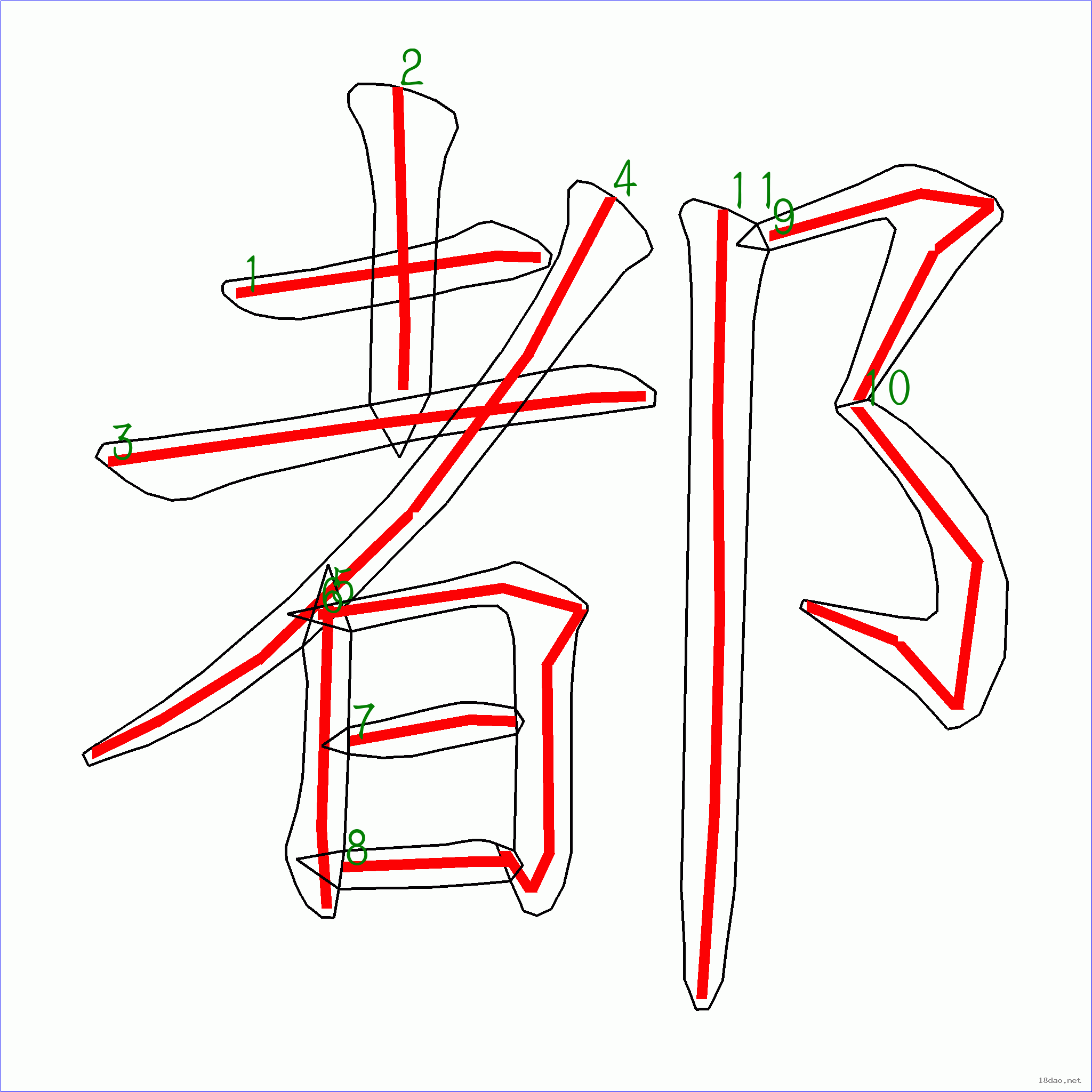 “都”字筆順圖片