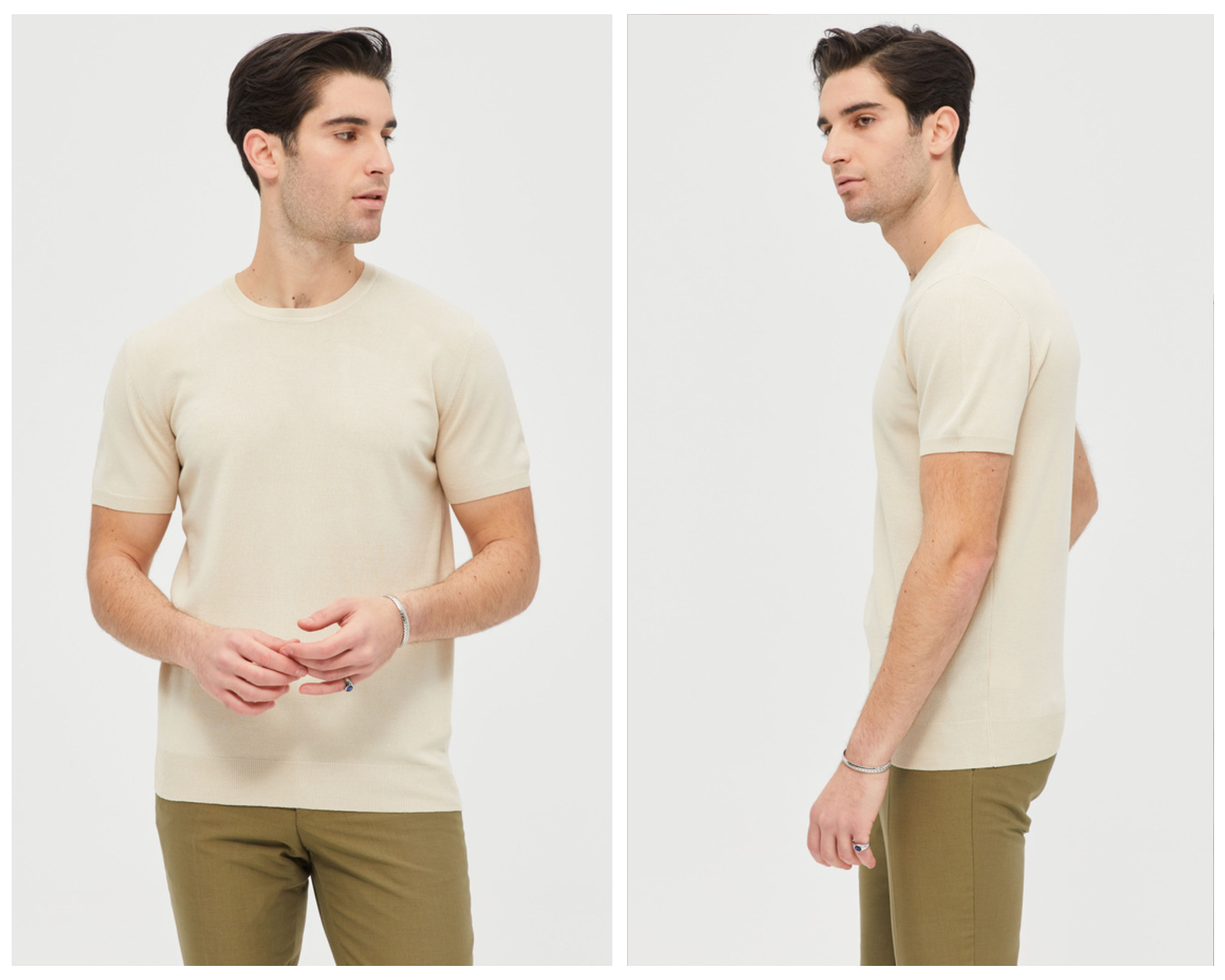 Beige Knit In Slim Fit