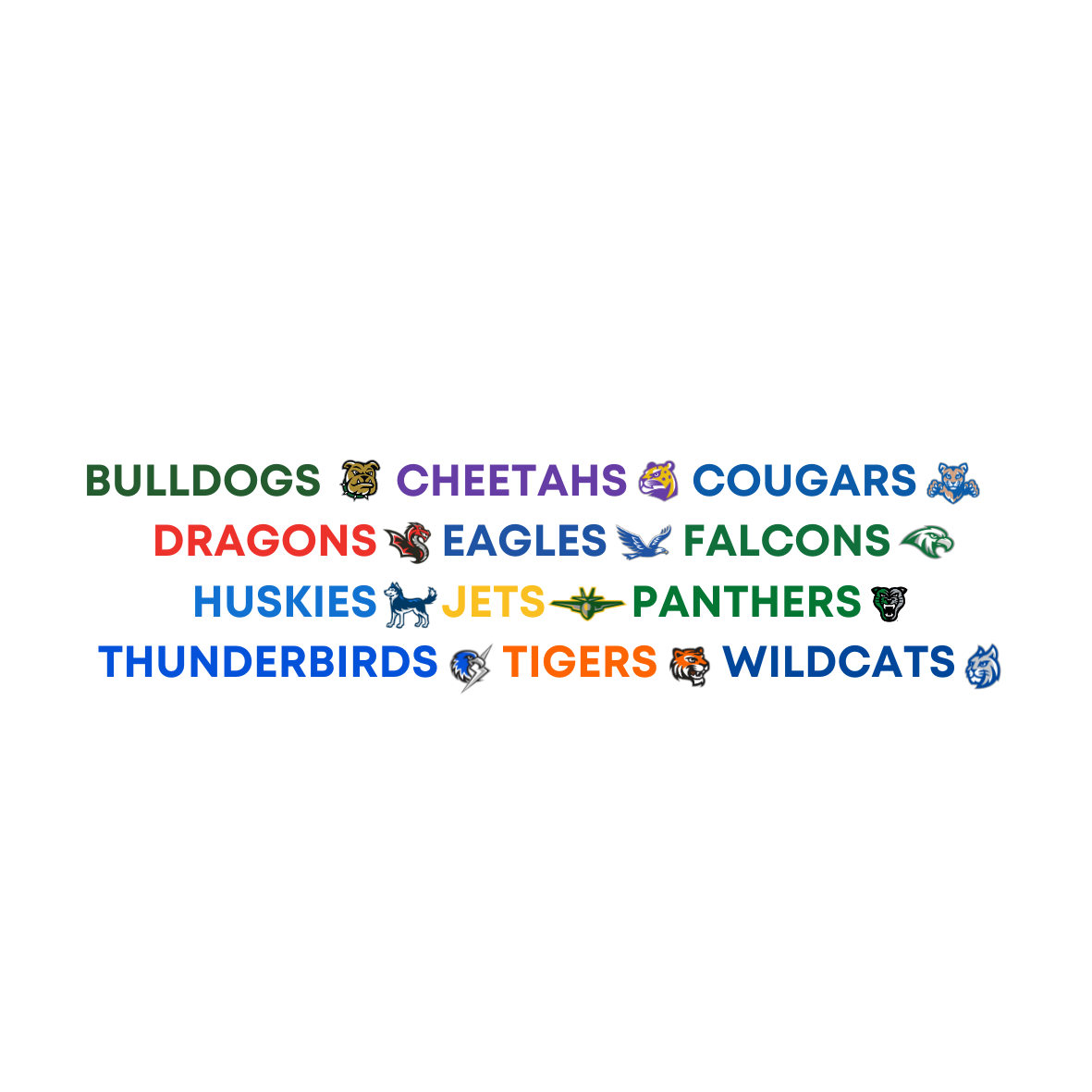 SUBLIMATION- All Schools and Mascots--Choose which ones you want to be ...