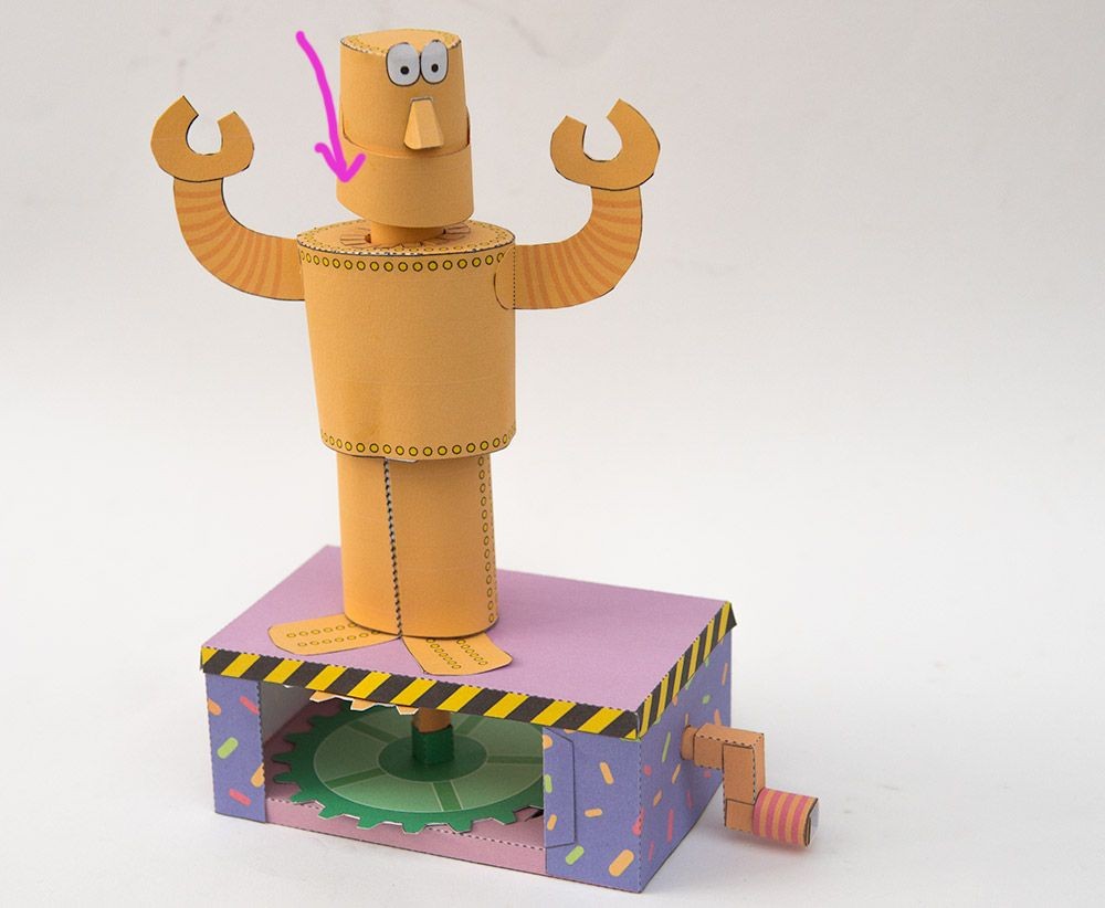 Automata Papercraft Rotobot – the Counter Rotating Robot A Paper Animation Kit to