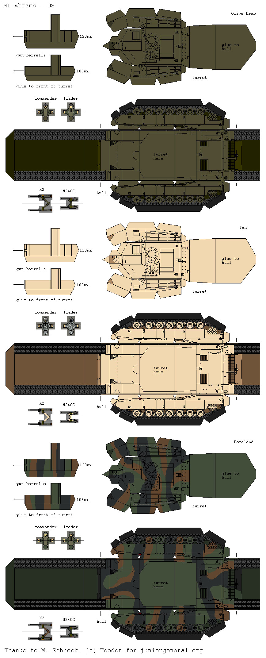 Papercraft Tank M1 Abrams Tank Papercraft