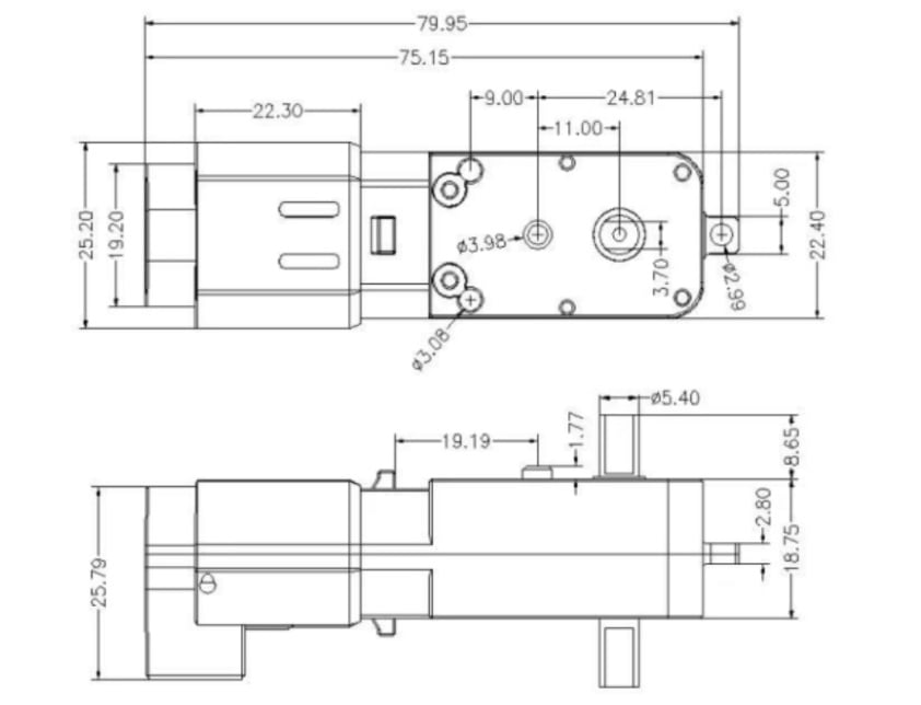 Động cơ DC Servo Geared TT Motor with Encoder Ratio 1:45