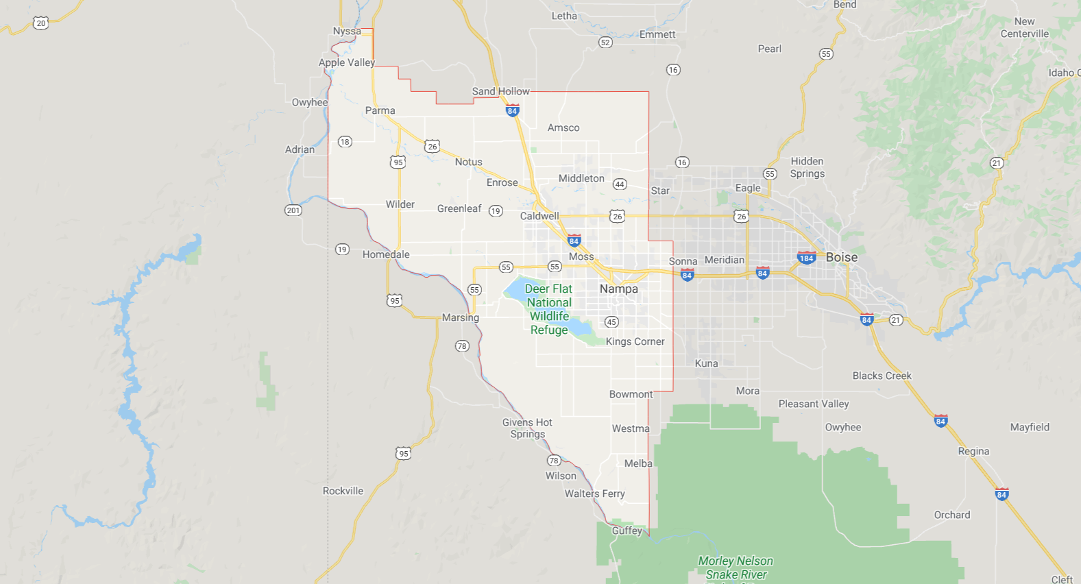 Canyon County Highway District Map