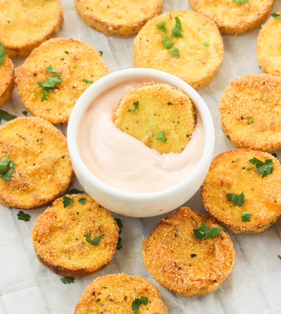 Deliciously Southern fried squash with remoulade