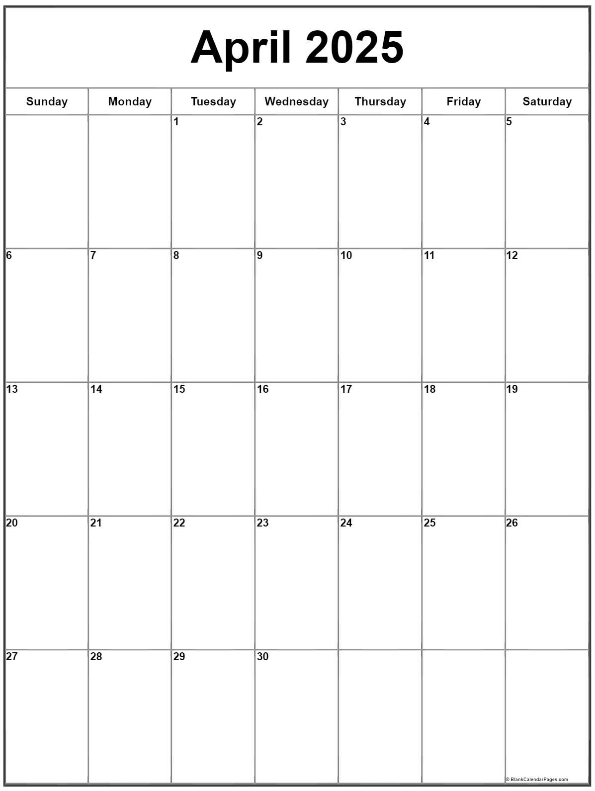 Blank Calendar Printable April 2025: A Comprehensive Guide To Creating ...