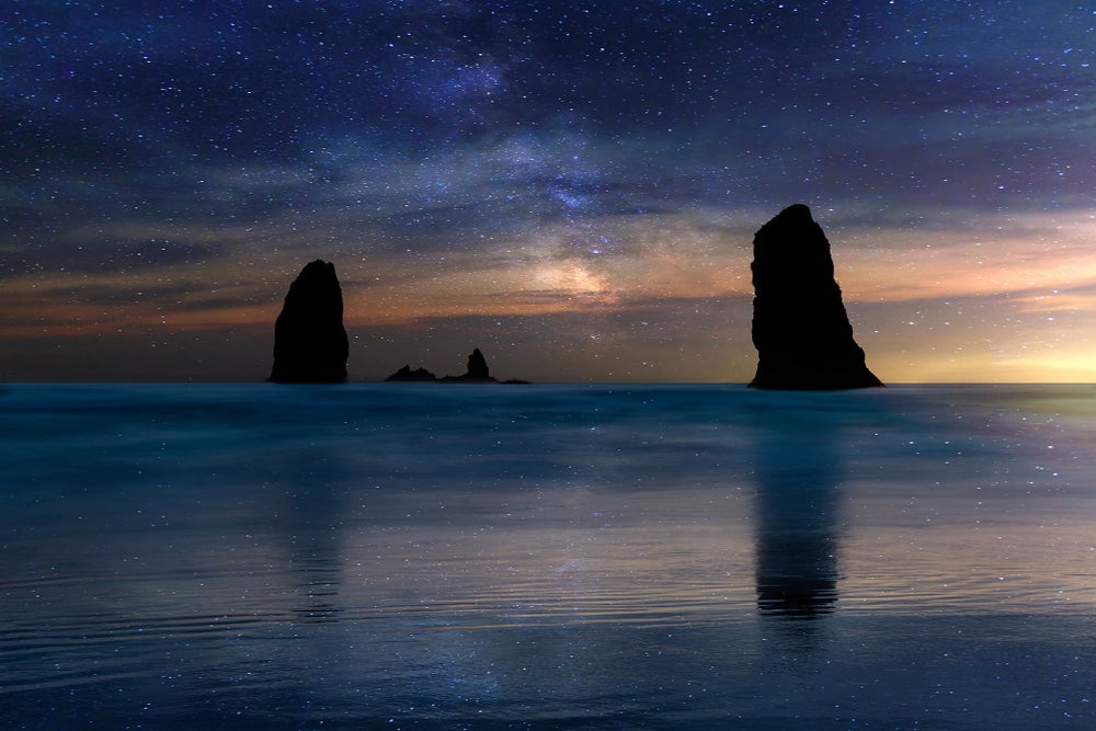 find canon beach on a dark sky map