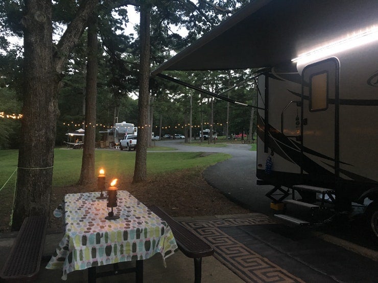 RV campground set up at Petit Jean State Park in Arkansas, photo from a camper on The Dyrt