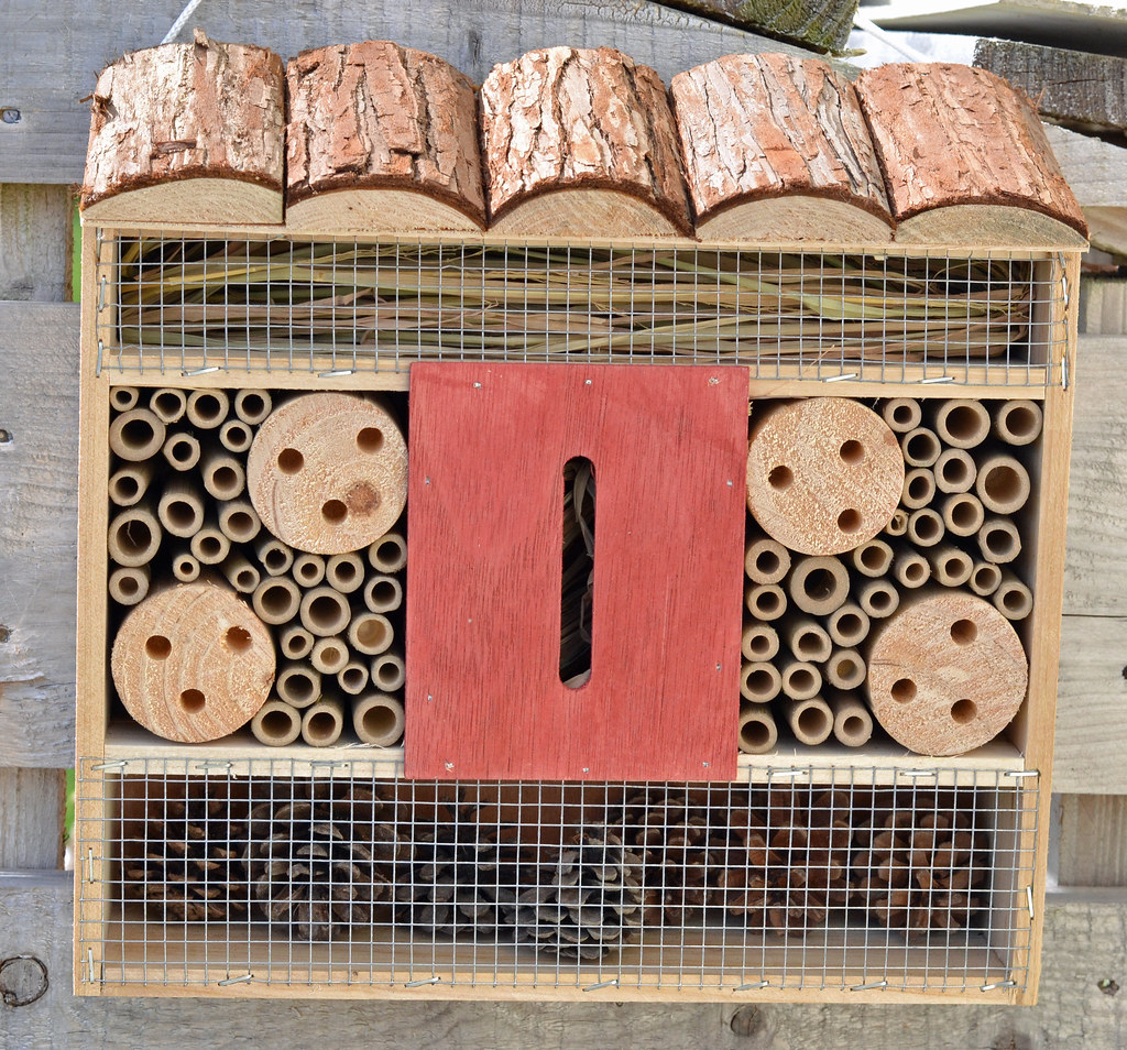 3-tier bug hotel with mesh screening