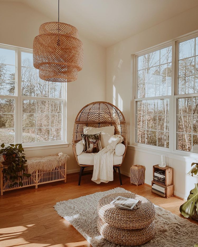 sunroom reading nook