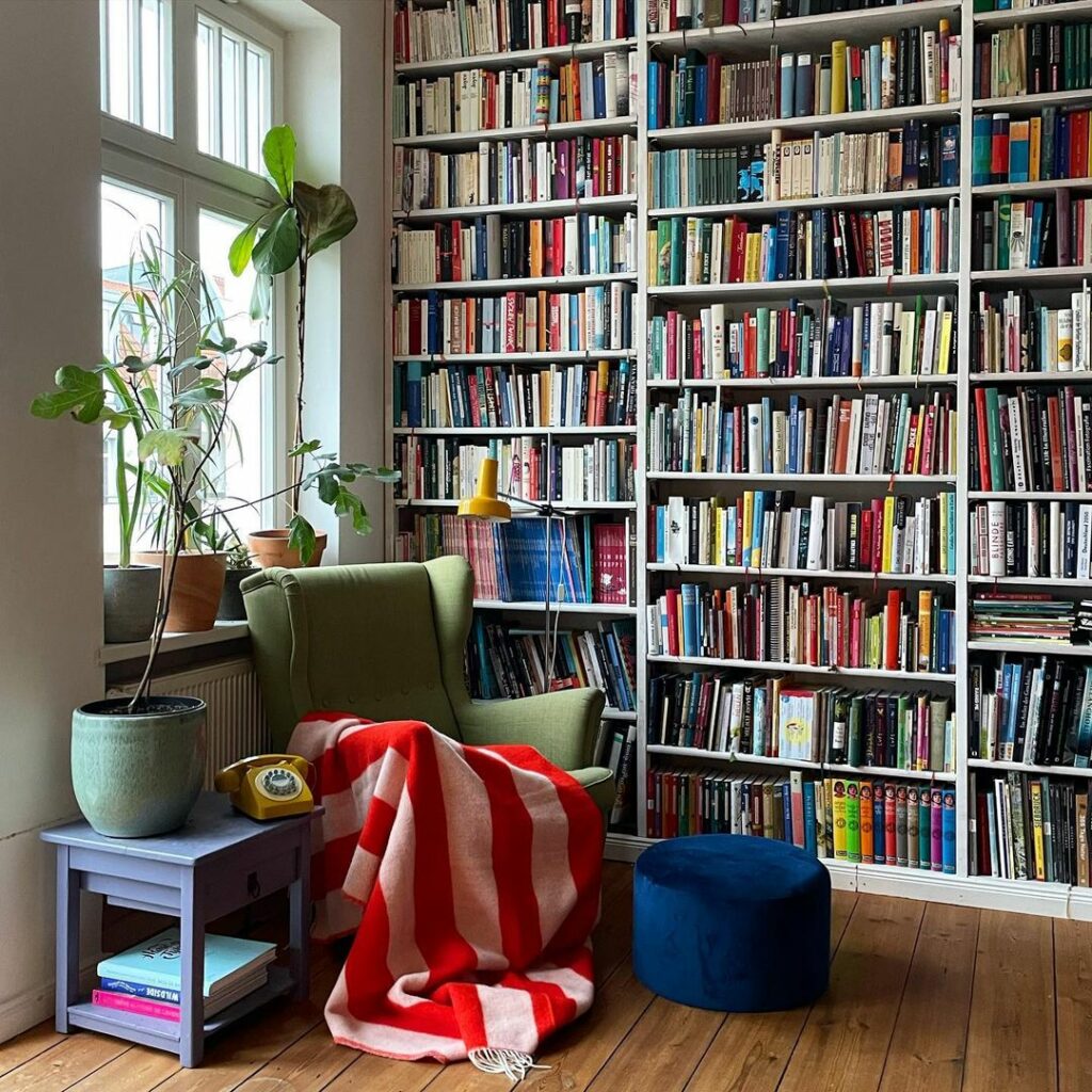 colorful reading nook